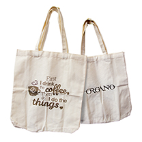 First Drink Coffee 12 oz Canvas Tote