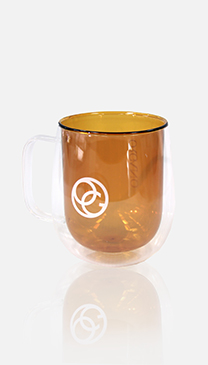 Organo Double Wall Glass Mug Amber